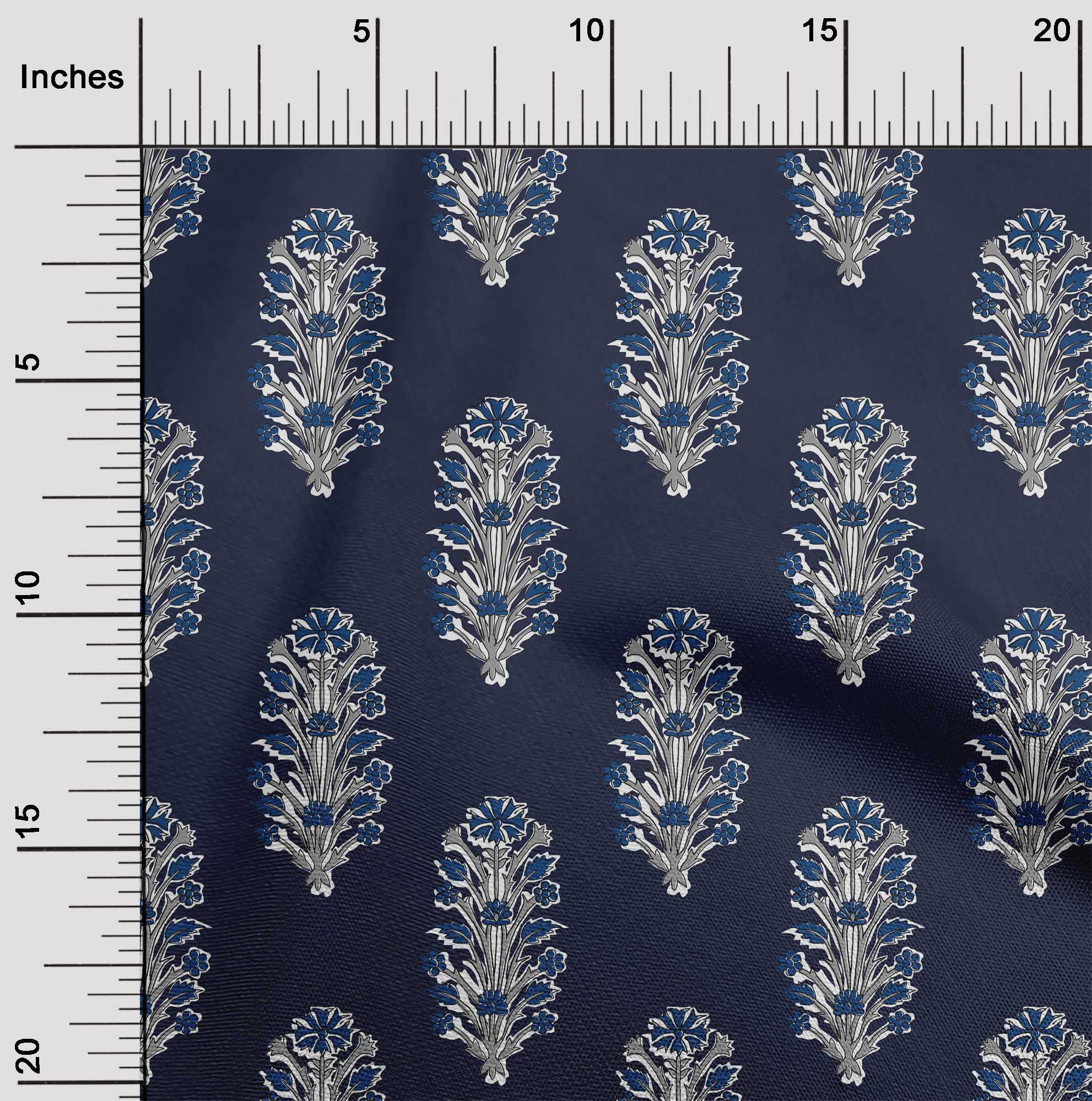 Amber Evening Garland Blue 42 Inch Cotton Poplin Pre Order