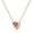 Rose Gold,February, variant on Linawe Rhinestone Pendant Necklace for Women, Hypoallergenic Stainless Steel Chain Double Circle Necklace, Interlocking Rose Gold Necklaces Moissanite Diamond Crystal Jewelry