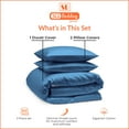 thumbnail image 3 of SGI Bedding 3 Piece Cotton Duvet Cover Mediterranean Blue Solid 600 Thread Count Calking, 3 of 7