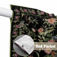 thumbnail image 4 of Black Spring Floral Swag Curtains for Kitchen/Bedroom/Living Room, Elegant Pastoral Flowers Birds Retro Art Scalloped Curtains 63 Inch Long, Window Swag Topper Curtains Valances 2 Panels Set 36"x63", 4 of 8