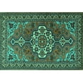 thumbnail image 1 of Ahgly Company Machine Washable Indoor Rectangle Persian Turquoise Blue Traditional Area Rugs, 7' x 10', 1 of 4