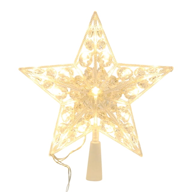 1Pc Plastic Star Christmas Tree Topper Star Treetop Decor Without Battery