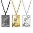 thumbnail image 1 of Dawapara-Juego de cartas de Tarot, collar con colgante, tarjetas de Tarot de Arcana mayor, joyería de acero inoxidable Fivean unisex, 1 of 2