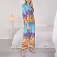 thumbnail image 3 of Daiia Pixel Desert Landscape for Women's Long-Sleeved Pajama Set – Soft & Comfortable Sleepwear Button-Up Pajamas Cozy Lounge Wear-Large, 3 of 7