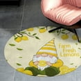thumbnail image 3 of Farm Fresh Lemons Gnome Round Area Rugs for Bedroom Living Room, 5FT Soft Comfy Indoor Circle Carpets, Carpet Home Decor Floor Mat, 3 of 6