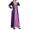 thumbnail image 3 of SMihono Renaissance Dress for Women Medieval Costume Long Sleeve Gown Halloween Cosplay Vintage Princess Dress Purple M, 3 of 4
