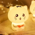 thumbnail image 1 of Luz nocturna para niños, linda lámpara de silicona con forma de gato, luz nocturna portátil con sensor táctil LED con grabación y cambio de color al tocar, luz inteligente, 1 of 5