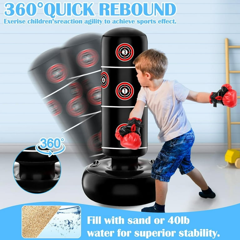 JUOIFIP Kids Inflatable Punching Bag 66 with Gloves For Karate Taekwondo MMA Ages 5 12 Walmart