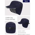 thumbnail image 2 of Gorra de cadete unisex de estilo militar con orejeras para clima frío; totalmente forrada con piel sintética, 2 of 4
