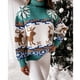 thumbnail image 3 of Suéter navideño de invierno con cuello alto y alce, suéter navideño de punto en jacquard, 3 of 5