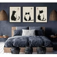 thumbnail image 3 of Hieng 3Pcs Vintage Japanese Cat Wall Art Cute Funny Japanese Black Cat Canvas Paintings Matsumoto Hoji Prints Neutral Pictures Wall Decor Animal Posters for Living Room Bedroom Unframed, 3 of 6