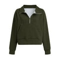 thumbnail image 5 of Bmisegm Women Sweatshirt Half Zip Short Pullover Quarter Zip Hoodie Autumn Clothing Dress Clothes Sweatshirts for Women Green XL, 5 of 5