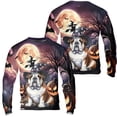 thumbnail image 3 of Spooky Halloween Night Witch Bulldog Glowing Pumpkins All Over Print 3D Sweatshirt Unisex Merch Dog Lover Gifts Idea - 12015, 3 of 6
