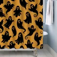 thumbnail image 5 of Tchckioa Orange Halloween Shower Curtain,60x72 Inch Waterproof Hooks Bath Curtain for Apartment, 5 of 6