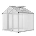 thumbnail image 4 of Ataucjin 4x6.25FT Aluminum Garden Greenhouse with Sliding Door, Roof Vent, and Drainage Gutter, Compact Walk-in Structure for Balcony & Patio Planting（ship in 2 boxes）, 4 of 7