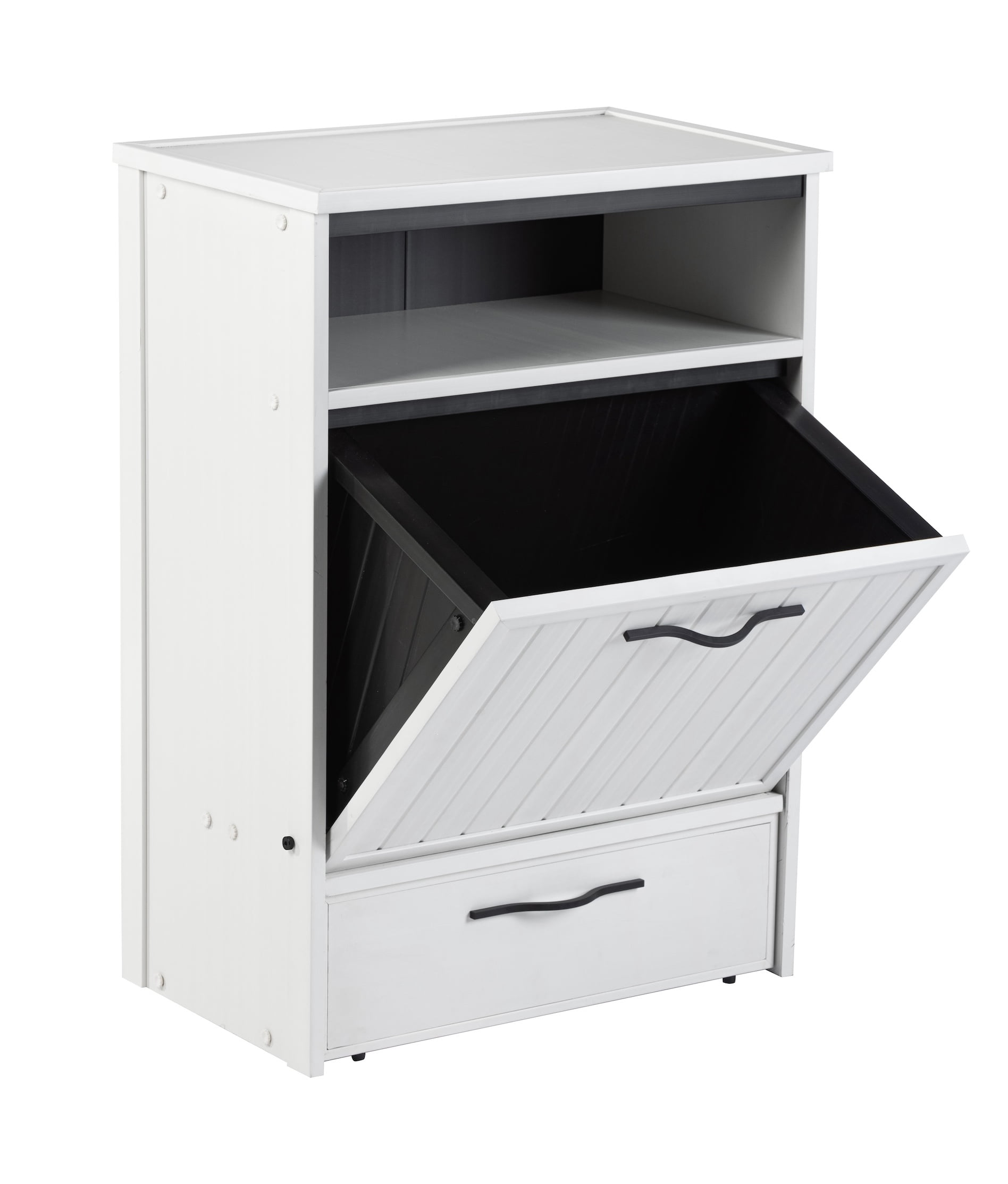 New Age Pet ECOFLEX Brea Dog Food Pantry in Antique White, Two 32 oz Bowl Design and Storage