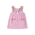 thumbnail image 1 of Gupgi Robe Salopette de Pâques pour Tout-Petites Filles 0-4 Ans Enfants Rose Sans Manches Dessin Animé Rabbit Imprimé de Fleurs Robe d'Été, 1 of 9