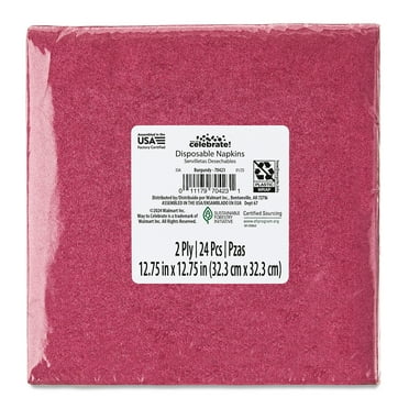 6.5" x 6.5" Disposable Burgundy Paper Napkins, 24 Count, by Way To Celebrate