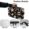 thumbnail image 5 of HELLHERO Travel Steamer Storage Bag Easy Storage Cleaning For Garment Care with Zipper Closure Pink Blooms with Gold Foliage on Black(Case Only), 5 of 6