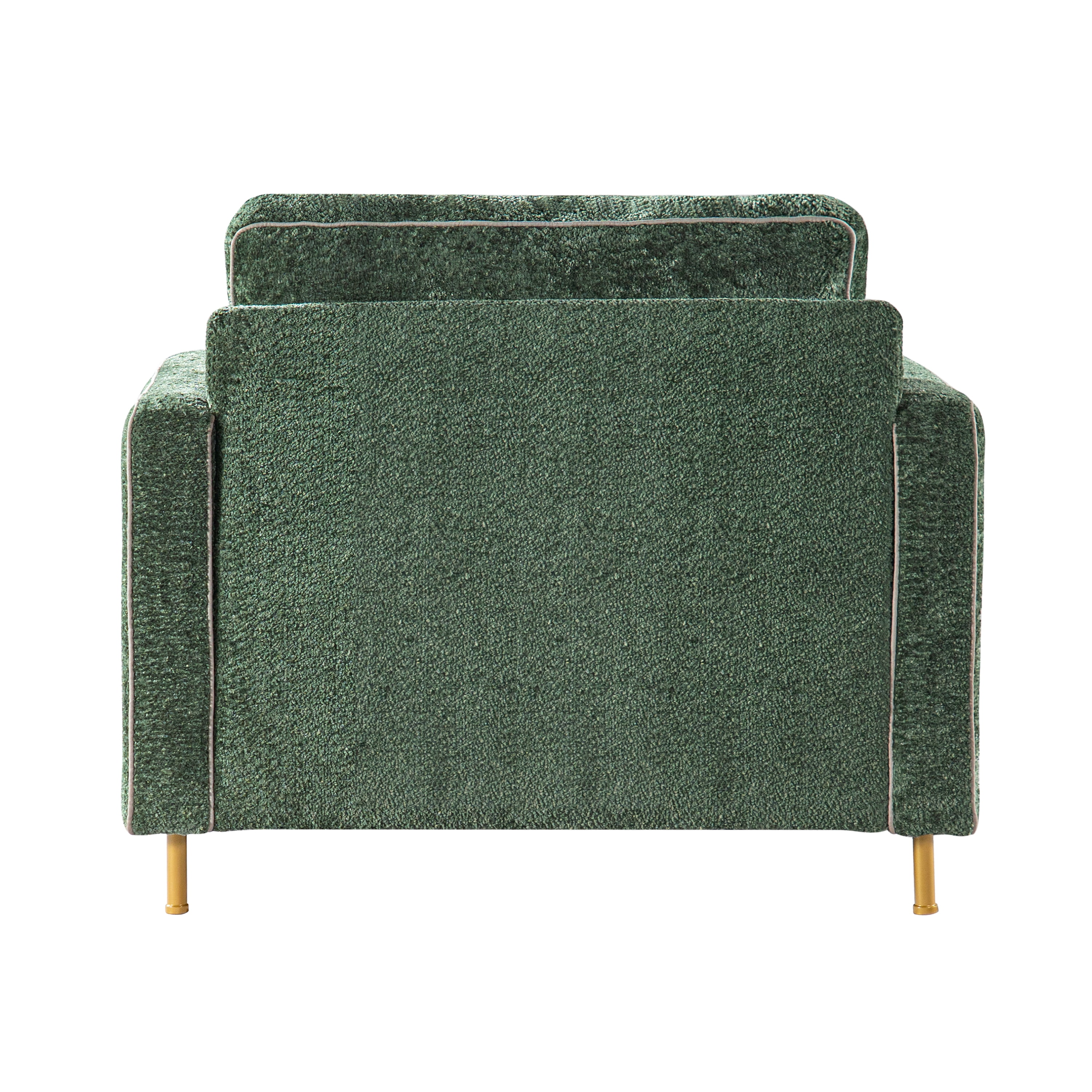 Euroco Modern Accent Chair, Oversized Chenille Upholstered Single Sofa with Deep Seat and Wood Legs, Comfy Reading Armchair for Living Room Bedroom,Green