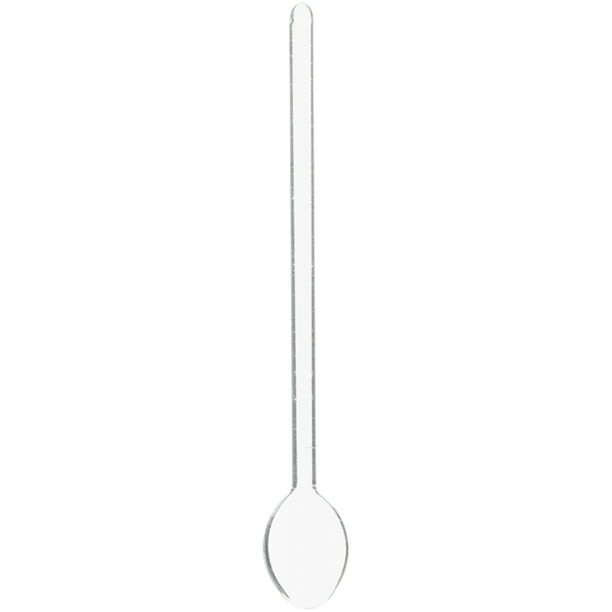Cuchara portátil para mezclar café resistente al calor, cuchara para postres, cuchara de vidrio transparente para leche de cocina