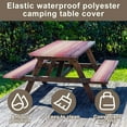 thumbnail image 2 of HLONK 3 Pcs Picnic Table Cover and Bench Covers Set Polyester Fitted Camping Table Cover Waterproof Picnic Table Cover with Bench Covers Natural Wood Grain Camping Tablecloth for Barbecue, 2 of 10