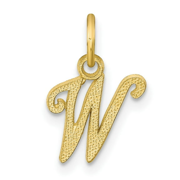 10k Initial W Charm Yellow Gold