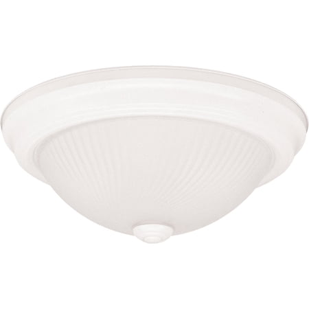 Westinghouse 6430000 Two-Light Flush-Mount Interior Ceiling Fixture, White Finish with Frosted Swirl Glass