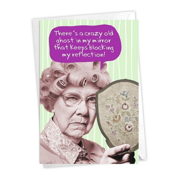 1 Funny Birthday Card with Envelope - Haunted Mirror C3539BDG