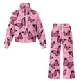 thumbnail image 7 of Renewold Valentine's Day Two Piece Lounge Sets for Women Drawstring Wide Leg Sweatpants Long Sleeve Pullover Matching Set Oversized Tracksuit Holiday Outfits, Heart Butterfly Print Pink, L, 7 of 7