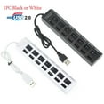 thumbnail image 1 of Flmtop 1PC Mini USB2.0 Hub 7-Port USB Hub Extension with On/Off Switch Support Hot Swap Splitter Adapter for PC Laptop Computer Easy to Use USB Hub Splitter for Home Office, White, 7 Ports, 1 of 7