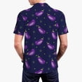 thumbnail image 4 of Balery Eggplant Printed Men’s Short Sleeve Polo Shirt, Midweight Men's Shirt,Golf Polo shirts -X-Large, 4 of 9