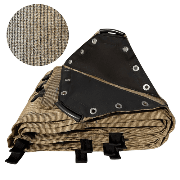 Malla Sombra 6x4 Mts Beige Reforzada 90% INMATMEX Malla Sombra Raschel Color beige Medida 4x6 90% Con vinil y refuerzos con PVC