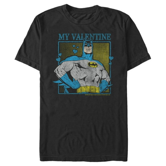 Men's Batman My Valentine Distressed Graphic Tee Black Large