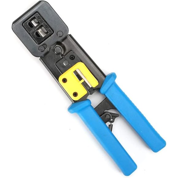 Professional Ez Pass Through Crimping Tool - Latching Crimping Tool - Wire Stripper for Old Internet Connectors