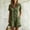 Army Green, variant on Women's Romper Short Sleeve Ruffle Hem Button Down Short Jumpsuits Summer Casual Trendy Collar Rompers with Pocket