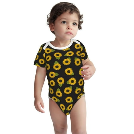 

Fotbe Sunflowers Pattern Unisex-baby Short-sleeve Bodysuit Short Sleeve Bodysuits One-piece 100% Organic Cotton for Infant Baby Boys Unisex-12 Months