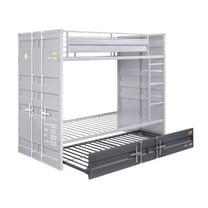 ACME Cargo Container Style Twin Metal Trundle Bed ONLY, Multiple Colors