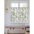 thumbnail image 6 of Tier Curtains 45 Inches Long, Sage Green Flower Window Treatment Curtain Drapes, Vintage Country Rose Leaf Floral Window Half Privacy Curtains for Bedroom Bathroom, 42"x45", 2 Panels, 6 of 7