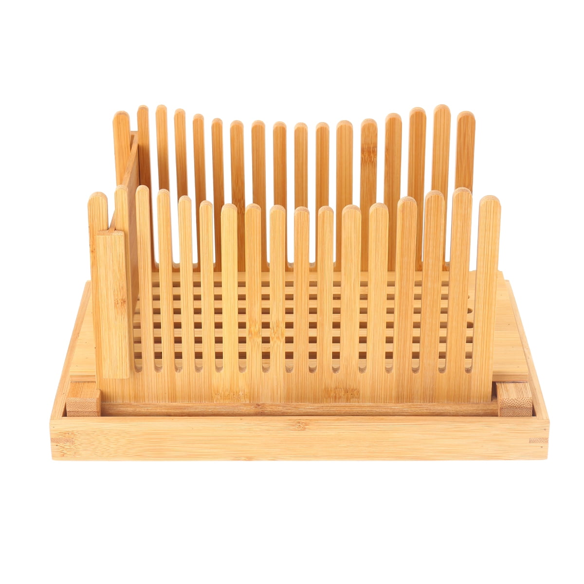 A Home Bamboo Bread Slicer For Homemade Bread Loaf – Wooden Bread Cutting  Board With Crumble Holder