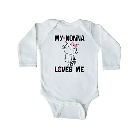 

Inktastic Nonna Loves Me Girls Gift Gift Baby Girl Long Sleeve Bodysuit