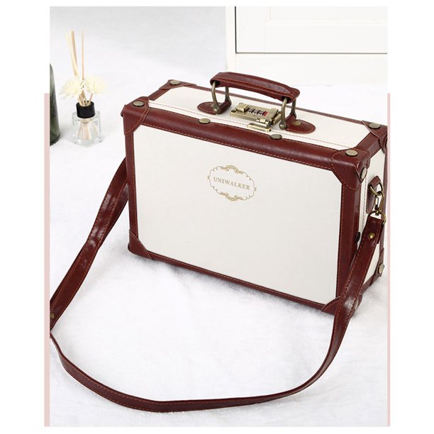 Caja de maquillaje portátil retro para mujer, almacenamiento de equipaje para estudiantes de 14 pulgadas, mini regalo portátil, nueva versión coreana, 2024