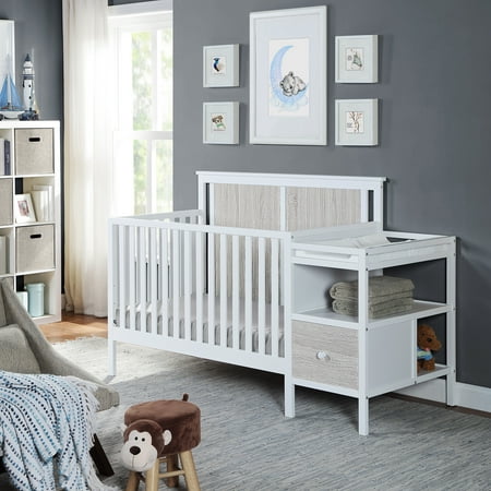 Suite Bebe Connelly 4-in-1 Convertible Crib and Changer Combo White