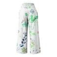 thumbnail image 5 of COSFO Green Womens Pants Casual High Elastic Waisted Palazzo Floral Wide Leg Pants Loose with Pocket Pants, 5 of 5