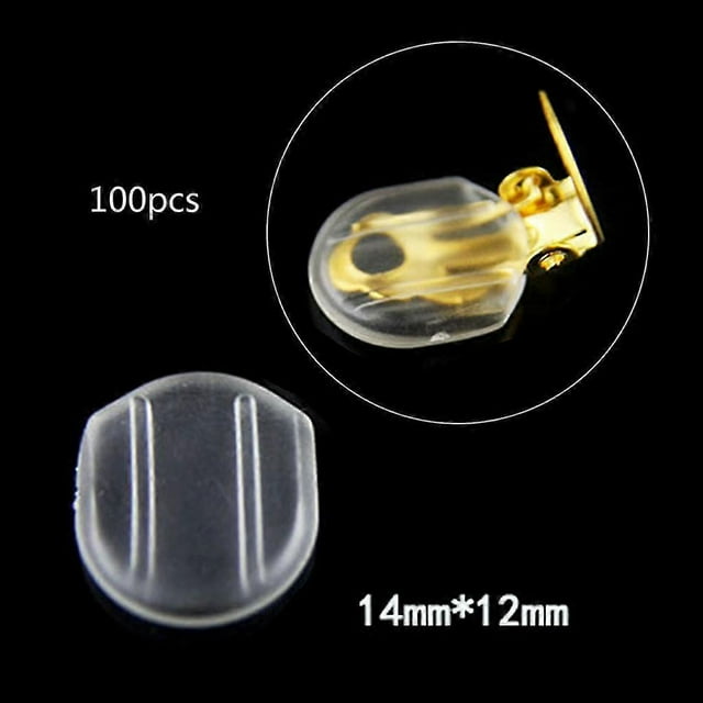 100pcs Clear Earring Pads Silicone Comfort Earring Cushions For Clips On Earring