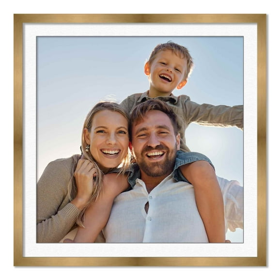 12x12 Frame with Mat - Bronze 15x15 Frame Wood Made to Display Print or Poster Measuring 12 x 12 Inches with White Photo Mat