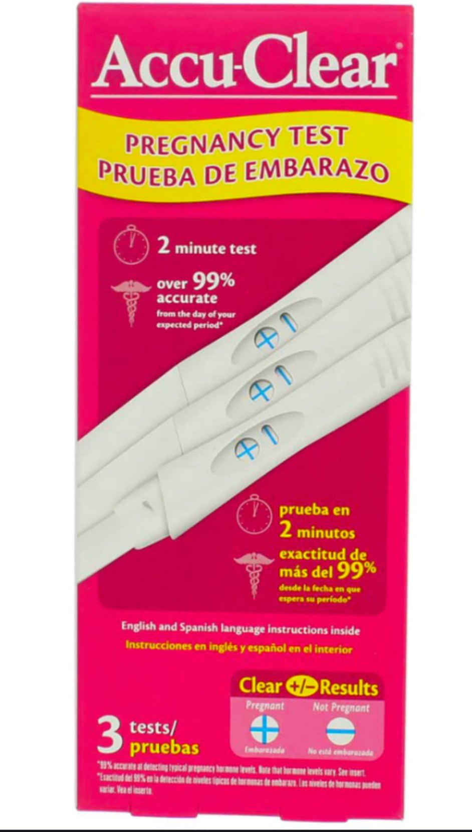 AccuClear Early Pregnancy Test Sticks 3 Each