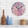 thumbnail image 3 of 10" Artistic Round Wall Decorative Desk Clock Wall Clock Home Decor Pink Arch, 3 of 7