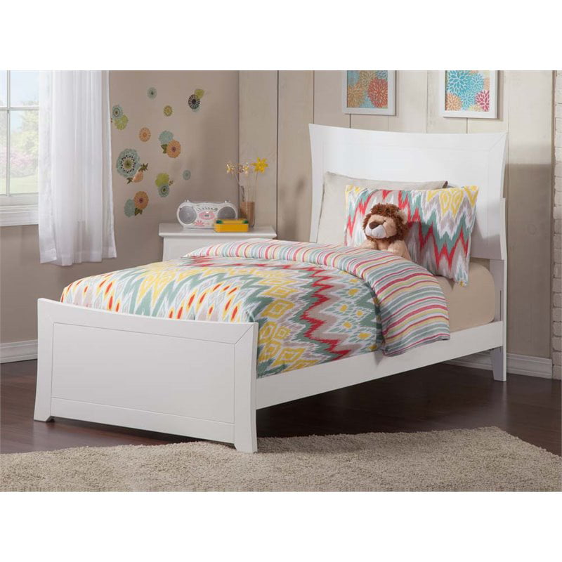 Leo Lacey Twin Panel Bed In White, Leo Twin Panel Bed
