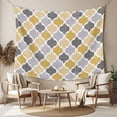 thumbnail image 2 of Moroccan Large Tapestry for Bedroom Wall Hanging Tapestry, Vintage Moroccan Texture Yellow Grey Ceiling Backdrop Tapestries Poster Blanket Wall Decor for Teens Room Living Room Dorm 100" x 59", 2 of 8
